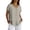 Light Brown, variant on Womens Spring Tops Trendy Linen Floral Tshirts Modern Fit V-Neckline Short Sleeve Pullover Multi-Color Button Down Clothing Brown L