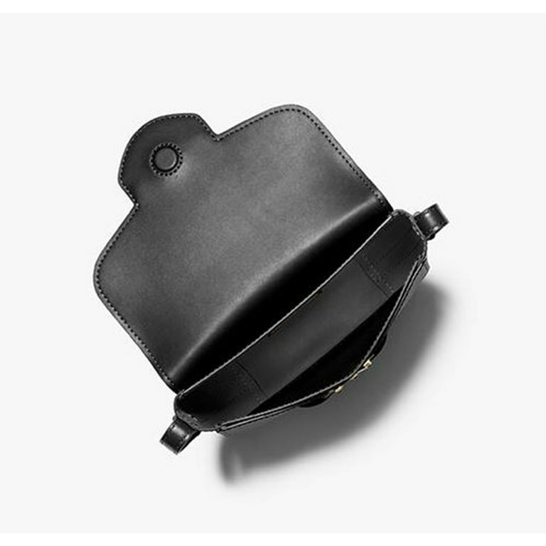 Michael Kors Women's Black Gold Leather Crossbody Handbag