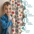 thumbnail image 3 of Blackout Kids Curtains,Beige Floral Skull Pattern Childrens Insulated Curtains Set Of 2,Bedroom Essentials,Toddler Room Decor 42x84in(106x213cm), 3 of 5