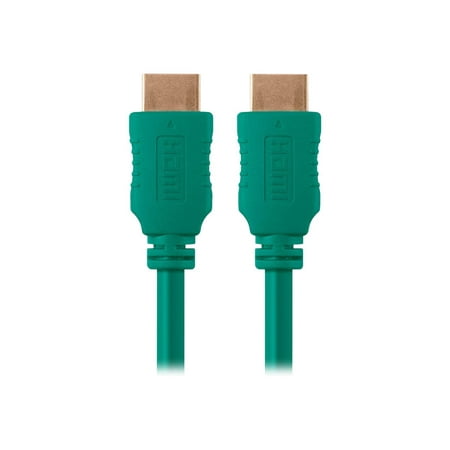 UPC: 0844660039501 | Monoprice HDMI Cable – 3 Feet – Green | High Speed  4k@24Hz  HDR  18Gbps  YUV 4:4:4  28AWG  Compatible with HD TV and More – Select Series
