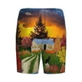 thumbnail image 5 of Easygdp Fall Village Scenery Men's Short Pajama Pants, Sleep Shorts, Household Pants, Casual Pants with Pockets - X-Large, 5 of 9