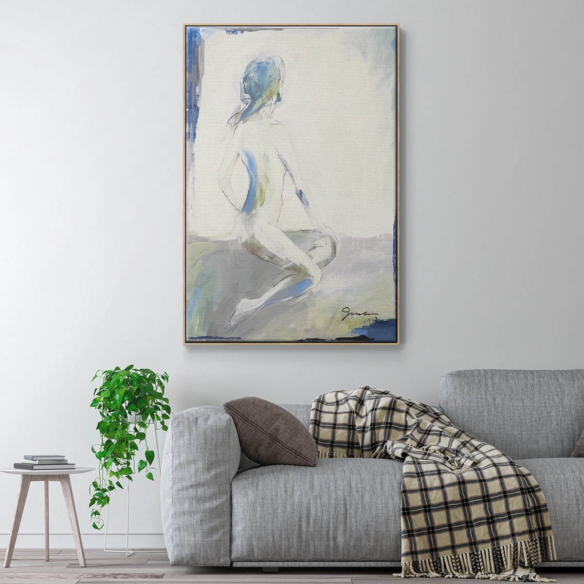 Picture Perfect Framed Premium Gallery Wrapped Canvas - Ready to Hang - 27 x 41 - Natural Wood Floating Frame