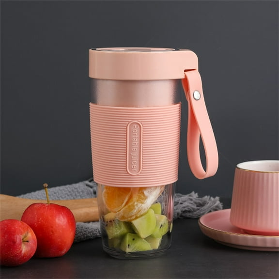 Snmubt Portable Blenders 350Ml Size Eletric Usb Juicer Cup Fruit Baby Food Mixing Machine With Updated 2 Blades (Pink)