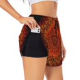thumbnail image 3 of Lsque Mandala Printed Women's Running Shorts with Liner Pockets,Elastic Quick Dry Workout Athletic Gym Yoga Shorts,Womens High Waist Shorts-XX-Large, 3 of 9