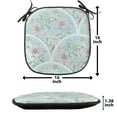 thumbnail image 5 of Floral Chair Seating Cushion, Flowers Pattern in Arching Frames Chinese Oriental Blossom, Soft Seat Pads for Office with Anti-slip Backing, 16"x16", Pale Blue and Multicolor, by Ambesonne, 5 of 7