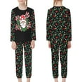 thumbnail image 3 of Suhoaziia Cute Santa Kid Pajamas Girls Print Graphic Casual Daily Wear Children Gift Skin Friendly Matching Set Outfits Softness 9-10 Boy Girl Spring/Fall Clothing, 3 of 5
