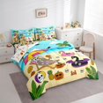 thumbnail image 2 of Feelyou Cartoon Skeleton Twin Bedding, Summer Beach Flamingo Bedding Comforter Set, Blue Yellow, Halloween Reversible, 7pcs, 2 of 7