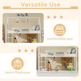 thumbnail image 6 of Leumius Twin Size Loft Bed,House Shape Metal Bed with Sturdy Frame, Space-Saving Design and Playhouse Style for Kids' Bedroom White, 6 of 9