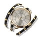 thumbnail image 1 of Reloj de cuarzo de aleación de PU multicapa con cuerda trenzada de moda retro para mujer (negro), 1 of 4
