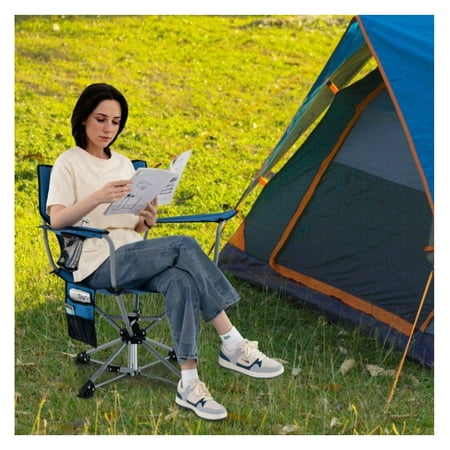 Swivel Hunting Chair Portable Foldable - 360° Rotating Seat Cup Holder & Storage Pockets - Heavy Duty 300lbs Capacity for Camping Fishing Hiking & Outdoor Use