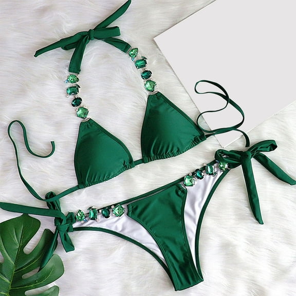 Traje de baño para mujer Traje de baño de color sólido para mujer + bañador y bikini de moda Traje de baño dividido Trajes de baño para mujer