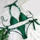 thumbnail image 2 of Trajes de Baño de Bikini de Mujer de Color Sólido Sexy de Moda Dividido con Pantalones, Nylon de Corte Alto para la Piscina de Playa Y las Vacaciones de Verano, 2 of 9