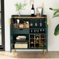 thumbnail image 3 of Ourlova Coffee Bar Cabinet with Wine Racks Green Liquor Cabinet with Fluted Texture Modern Sideboard Buffet Cabinet for Kitchen Dining Room Living Room, 3 of 5