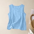 thumbnail image 2 of Women Cotton Linen Tank Tops，Womens Gauze Tops Flowy Cami Shirts Blouse Gauze Shirts Camisole 2026 Cotton Linen Tops For Women Beach Vacation Clothes For Women Summer Beach Sleeveless Tops, 2 of 4
