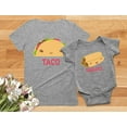 thumbnail image 3 of Taco & Taquito Baby Bodysuit & Women's T-Shirt Set Mommy & Me Matching Outfit Taco Gray Small / Taquito Gray 6M (3-6M), 3 of 7