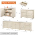 thumbnail image 3 of WAMPAT Wood Dresser with 12 Drawers and 1 Cabinet for Bedroom, Modern Chest of Drawer, 130" Wide, Light Oak Wood Finish, 3 of 9