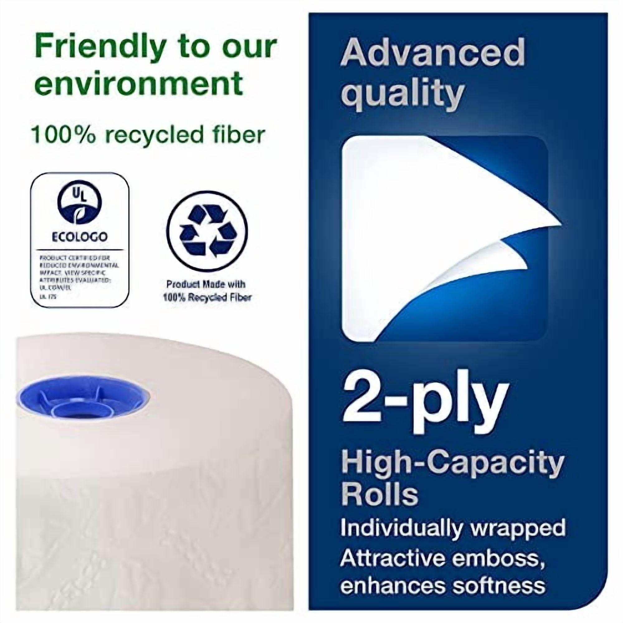 1 PK,Tork High-Capacity Toilet Paper Roll White T26 (110292A)