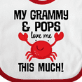thumbnail image 4 of Inktastic My Grammy and Pops Love Me Grandson Crab Boys or Girls Baby Bib, 4 of 4
