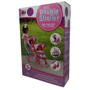 Lissi Deluxe Twin Jogger Doll Stroller, Grey and Pink, Assembled Size: 33 x 17 x 31.8 inch