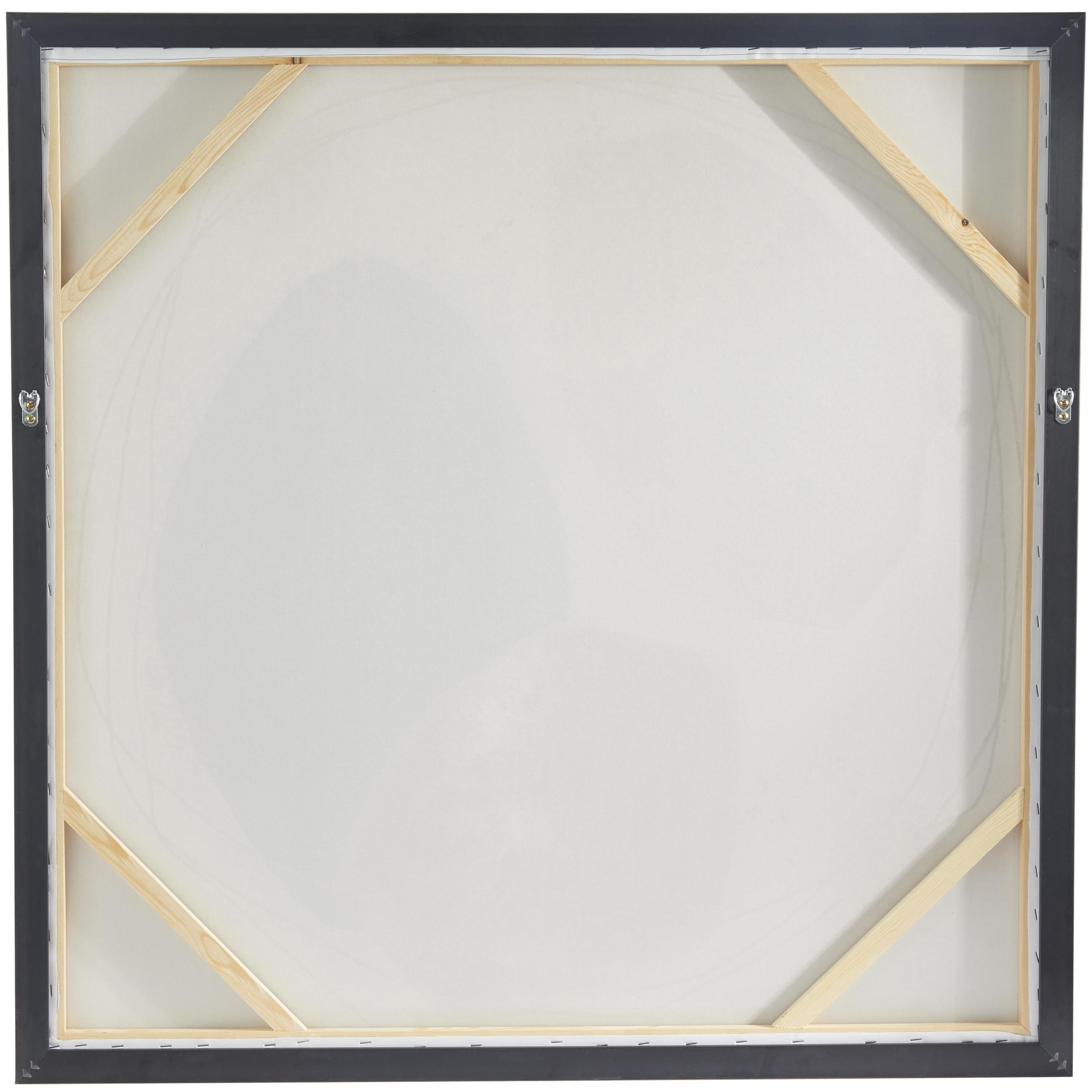 37" x 37" Overlapping Circle Abstract Framed Wall Art with Gold Frame and Gold Foil Detailing, by DecMode