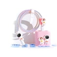thumbnail image 1 of Funda protectora para cargador Astronauta Transpirable Fácil instalación Cargadores de silicona Protector de cable para cargadores de 18W 20W Juego de 4 piezas (Rosa), 1 of 5