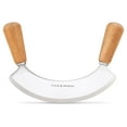 thumbnail image 2 of Cole & Mason Mason Mezzaluna Herb Chopper with Acacia Board, Stainless Steel and Wood, 2 of 5