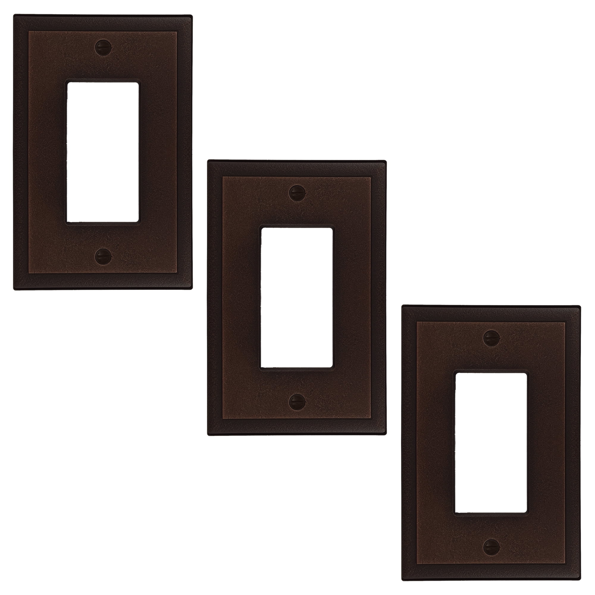 Questech Single Rocker Light Switch Cover Ambient Decorative Wall Plate Oil Rubbed Bronze Metal Finish
