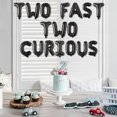 thumbnail image 2 of Black Two Fast Two Curious Racing Foil Balloon Party Supplies, Traffic Theme 2nd Birthday Party Decorations, 2 of 5
