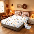 thumbnail image 5 of Homewish Cartoon Pumpkin Queen Bedding, Halloween Candy Bedding Comforter Set Queen, White Orange Red, Pumpkin Bat Reversible 7 Pieces, 5 of 7