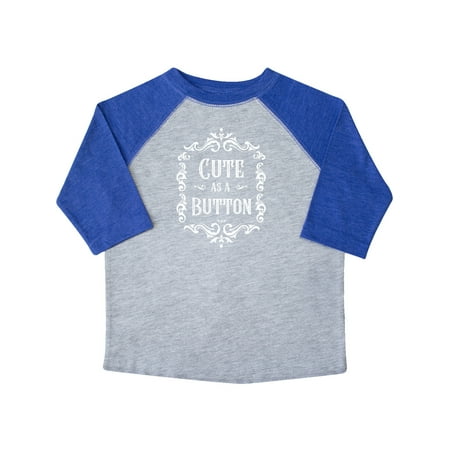 

Inktastic Cute as a Button in White Gift Toddler Boy or Toddler Girl T-Shirt