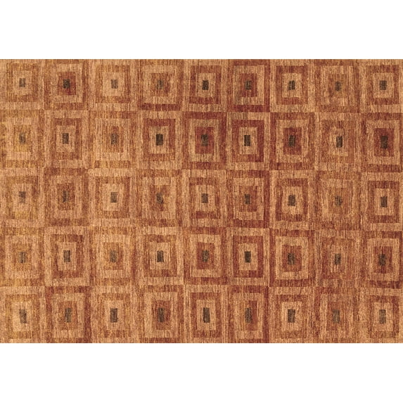 Ahgly Company Indoor Rectangle Abstract Brown Contemporary Area Rugs, 5' x 7'