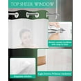 thumbnail image 4 of No Hook Shower Curtain with Snap in Liner, Abstract Ombre Sage Green and Black Gradient Hotel Shower Curtains for Bathroom, Washable Shower Curtain Liner Set with Mesh Top Window, 72”x78”, 4 of 6