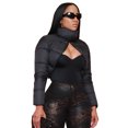 thumbnail image 5 of Ropa de mujer otoño e invierno cuello bufanda manga larga botón a presión cárdigan casual abrigo cálido acolchado de algodón para mujer, 5 of 5