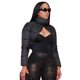 thumbnail image 5 of Ropa de mujer otoño e invierno cuello bufanda manga larga botón a presión cárdigan casual abrigo cálido acolchado de algodón para mujer, 5 of 5