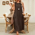 thumbnail image 6 of Ayolanni Summer Dresses for Women 2025 V-Neck Brown Sleeveless Solid Maxi Dresses Girls Dresses M, 6 of 8