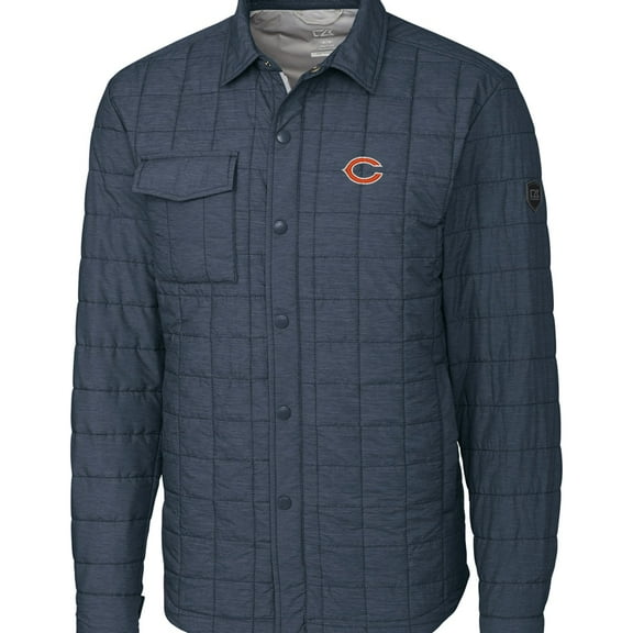 Men's Cutter & Buck Charcoal Chicago Bears Rainier Shirt Jacket
