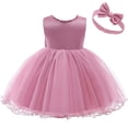 thumbnail image 3 of Vestido NSSMWTTC para niñas pequeñas, vestido rosa empolvado con volantes, 6-12 m, 3 of 7