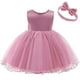thumbnail image 3 of Vestido NSSMWTTC para niñas pequeñas, vestido rosa empolvado con volantes, 6-12 m, 3 of 7