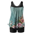 thumbnail image 6 of Nrmvnmi Tankini Swimsuits for Women 2 Piece Bathing Suits Floral Prints Round Neck Swim Tank Top with Boy Shorts Modest Swimwear Mothers Day Gifts, 6 of 6