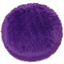 FUDAKUNA Soft Fluffy Purple Rugs Round 32 x 32inch Faux Fur Sheepskin Non Slip Backing Circle Carpet for Bedroom Living Room