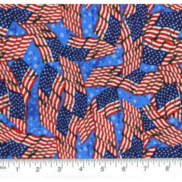 Patriotic Flag Cotton Fabric