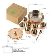 7.5 Inch Dia Handcrafted Indian Spice Box (Copper)