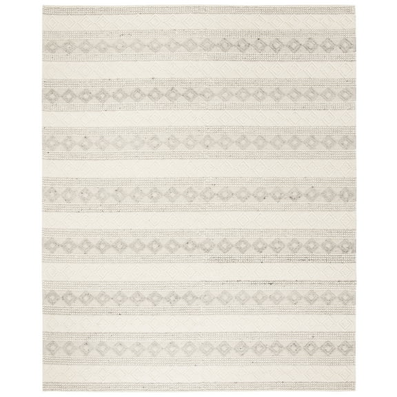 SAFAVIEH Natura York Striped Area Rug, Grey/Ivory, 10' x 14'
