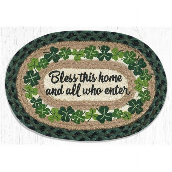 Capitol Importing 81-605BH 10 x 15 in. Bless Home Printed Oval Swatch Area Rug