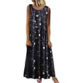 thumbnail image 1 of outfmvch Robe Grande Taille pour Femmes Robe Longue maxi Bohème Col Rond Imprimé floral vintage Sans Manches Robes d'Automne, 1 of 6