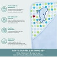 thumbnail image 2 of Spasilk Baby 1 Hooded Terry Towel & 3 Washcloths Set for Baby Boys, Blue Whale, 2 of 6