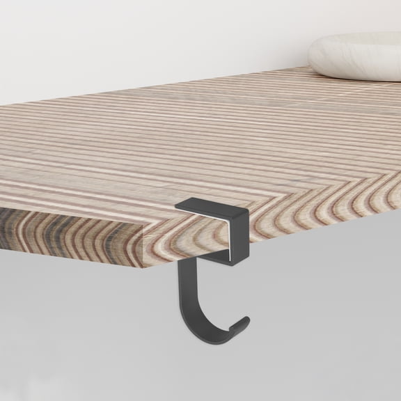 QIFULL Desk Handbag Hanger S Shape Purse Hook Grey Aluminum Alloy 1Set for Backpack Handbag