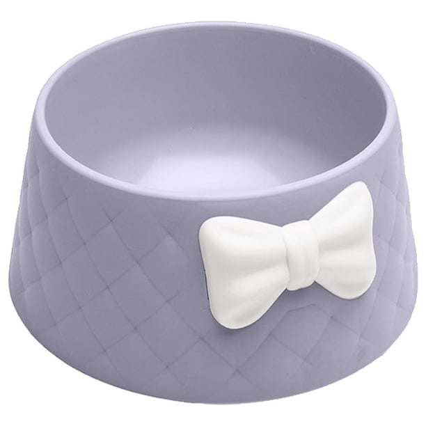 L sand color Cuenco para mascotas, pajarita, cuenco Adorable decorativo para perros y gatos