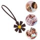 thumbnail image 4 of Ofertas Únicas 1 Pc Encanto de Bolso de Flor 3D de Múltiples Pétalos Duradero Llavero Decorativo Café, 4 of 5
