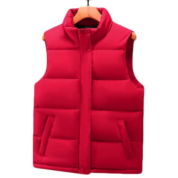 Zysthvn Fall Men Jacket Plus Size Casual Puffer Lightweight Vest for Men Stand Collar Solid with Pockets Warm Vests, Blue XXXXXL